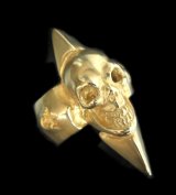 10k Gold Skull with Spike Ring