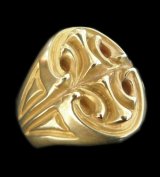 10k Gold Sculpted Oval Signet Ring