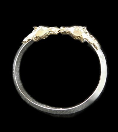 Photo1: 18k Gold Half Horse Triangle Wire Bangle