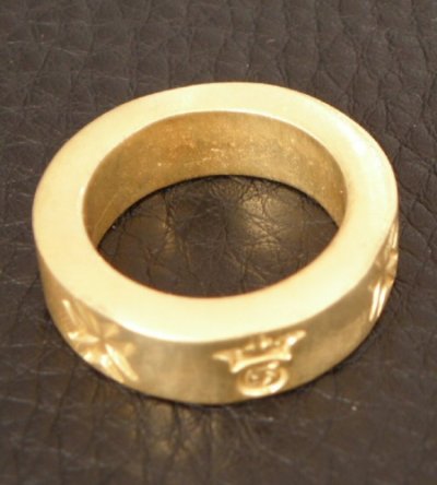 Photo2: Gold Flat Bar Ring Bold