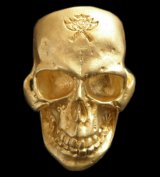 Gold Large Skull Ring With Jaw (Mat Color Finish)