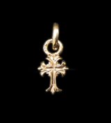 10k Gold 1/16 Grooved Cross Pendant