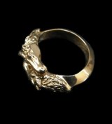 Gold Horse Quarter Triangle Wire Bangle Ring