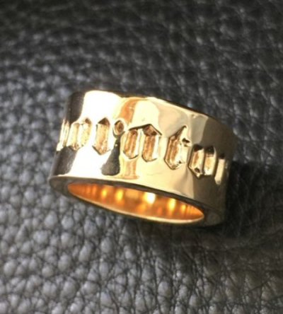 Photo2: 10k Gold Wide Gaboratory Cigar Band Ring