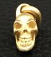 Photo5: 10k Green Gold Quarter Single Skull Pendant (Mud Finish)