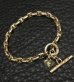 Photo7: 14k Gold 5mm Marine Chain Bracelet With Drop G&Crown Heart Plate