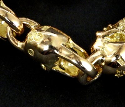 Photo2: 18k 7 Skull Bracelet