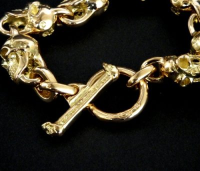 Photo5: 18k 7 Skull Bracelet