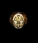 18k Cross Oval Signet Ring