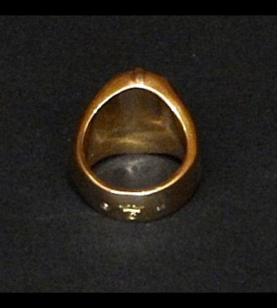 Photo3: 18k Cross Oval Signet Ring