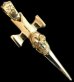 Photo1: 18k Gold Single Skull Dagger Square Bottom Pendant (1)