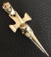 Photo3: 18k Gold Single Skull Dagger Square Bottom Pendant