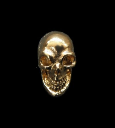 Photo1: 18k Gold Single Skull Beads