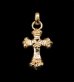 Photo1: Gold One Eighth Long 4 Heart Crown Cross With H.W.O Pendant (1)