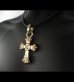 Photo12: Gold One Eighth Long 4 Heart Crown Cross With H.W.O Pendant