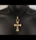 Photo11: Gold One Eighth Long 4 Heart Crown Cross With H.W.O Pendant