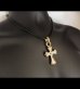 Photo10: Gold One Eighth Long 4 Heart Crown Cross With H.W.O Pendant