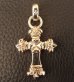 Photo13: Gold One Eighth Long 4 Heart Crown Cross With H.W.O Pendant