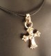 Photo19: Gold One Eighth Long 4 Heart Crown Cross With H.W.O Pendant