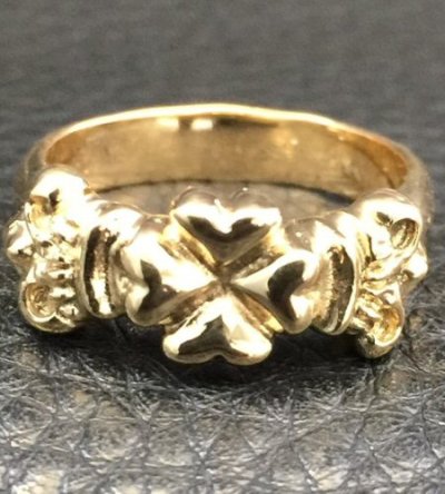 Photo2: Gold Small 4Heart Crown Ring