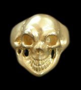 Gold Old Single Skull Ring (Pure Gold Color Finish)