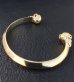 Photo11: 18k Gold Half Size Skull Triangle Wire Bangle