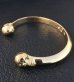 Photo10: 18k Gold Half Size Skull Triangle Wire Bangle