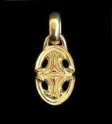 18k Quarter Sclupted Oval Pendant