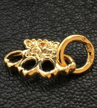 Photo2: 18k Gold 1/128 Mini Knuckle Duster Pendant