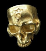 10k Gold Large Skull Without Jaw Ring(Mud Finish)