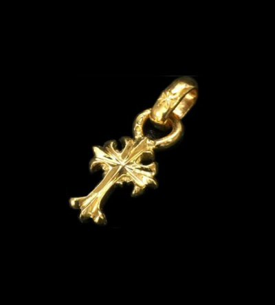 Photo1: 24k Gold 1/16 Grooved Cross Pendant