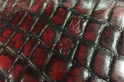 Photo3: Gaboratory Alligator Textured Leather Gun Tray [Red]