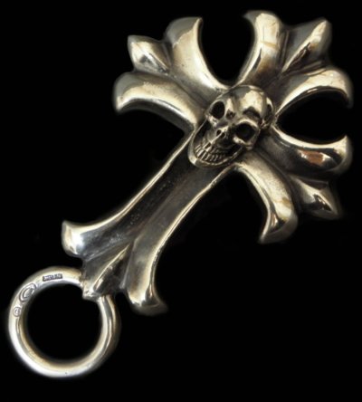 Photo1: Skull On Gothic Cross Key Keepers