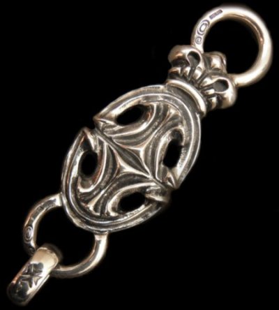 Photo1: Sculpted Oval With Crown Loop Hook Keeper