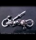 Photo3: Skull on clip with maltese cross H.W.O & chiseled anchor key ring