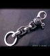 Photo4: Skull on clip with maltese cross H.W.O & chiseled anchor key ring