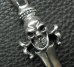 Photo14: Skull On Dagger With 2Bolo Neck 4Skulls Braid Leather Necklace