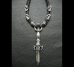 Photo3: Skull On Dagger With 2Bolo Neck 4Skulls Braid Leather Necklace