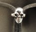 Photo5: Skull Adjustable Leather Necklace