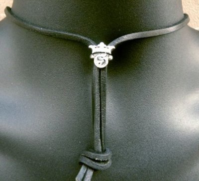 Photo1: G&Crown Adjustable Leather Necklace