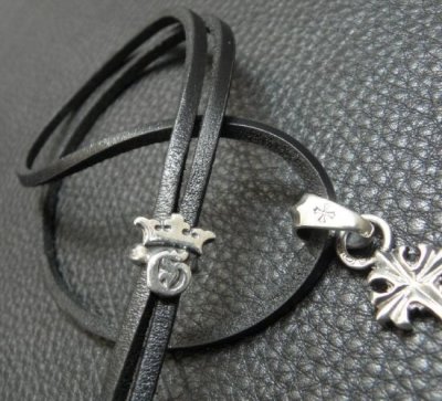 Photo2: G&Crown Adjustable Leather Necklace