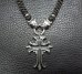 Photo12: Half grooved cross with Half 2bulldogs braid leather necklace