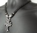 Photo13: Half grooved cross with Half 2bulldogs braid leather necklace