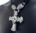 Photo4: Half Face On Battle-Ax Cross With 2 Lions Bride Leather Necklace