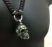 Photo15: Large Skull Pendant With Braid Leather Necklace