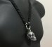 Photo14: Large Skull Pendant With Braid Leather Necklace