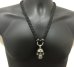 Photo13: Large Skull Pendant With Braid Leather Necklace