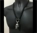 Photo12: Large Skull Pendant With Braid Leather Necklace