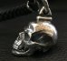 Photo9: Large Skull Pendant With Braid Leather Necklace