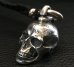 Photo3: Large Skull Pendant With Braid Leather Necklace